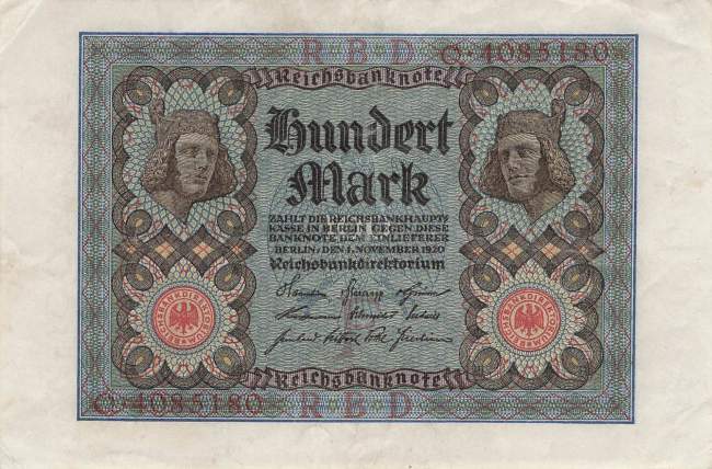 100 Mark 1920 ro.67a F/Q